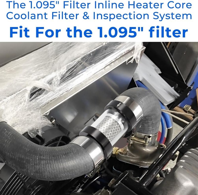 WIKIBB 1-1/2" Universal Filter Inline Heater Core Coolant Filter and Inspection System Stainless Steel Filter Mesh Matching Fixture - Image 2
